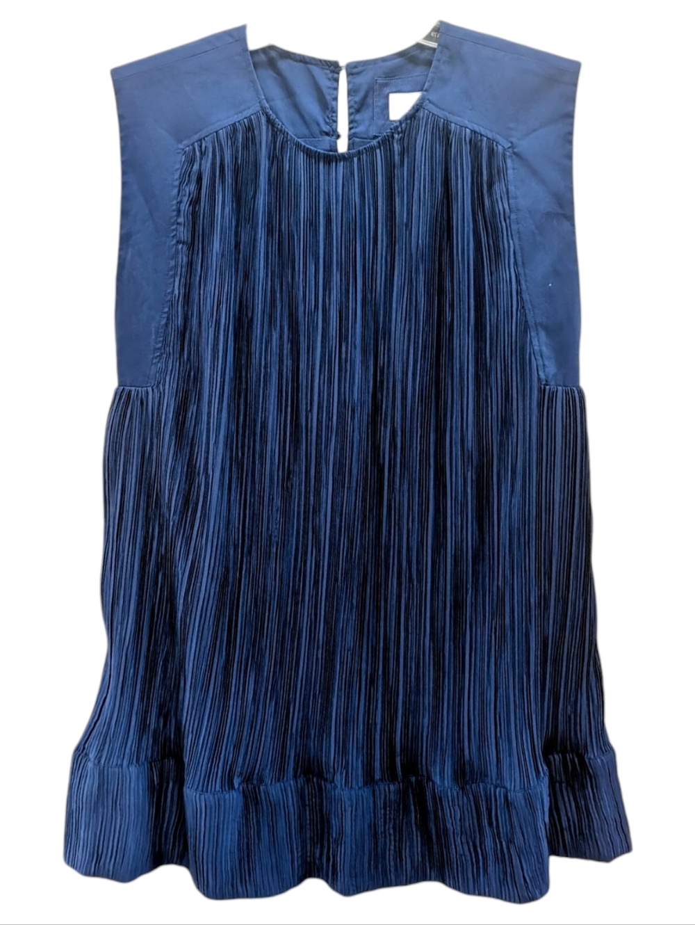 Anthropologie Deep Blue Pleated Sleeveless Mini Dress XS